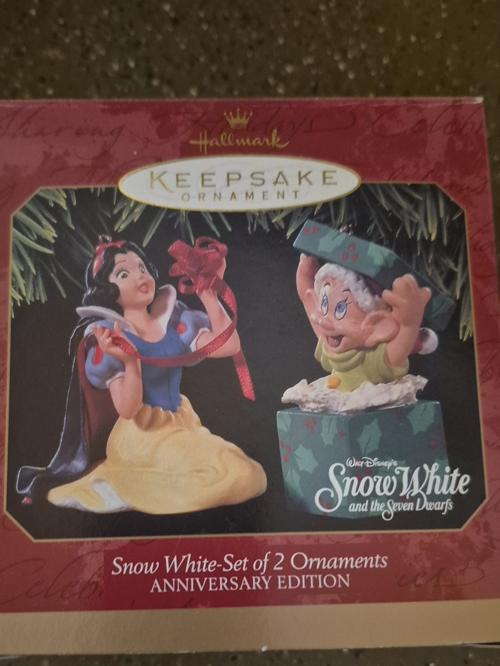 Snow White Set Of 2 Ornaments 1996 New Old Stock